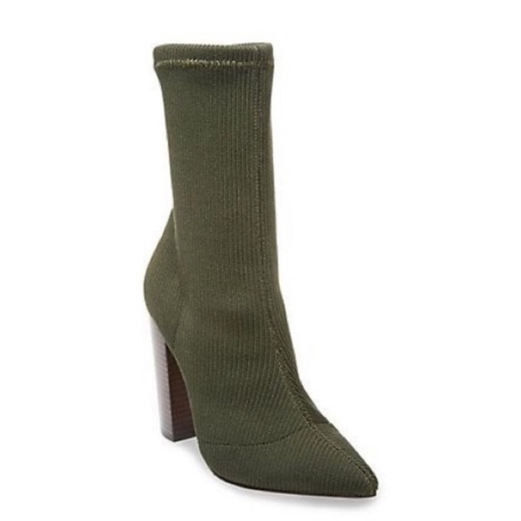 olive green sock booties
